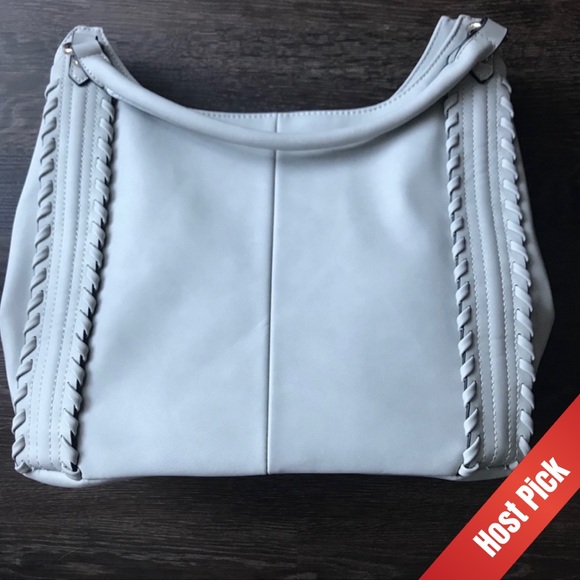 Francesca's Collections Handbags - BOGO Stunning Light Grey Purse w Braid Detail